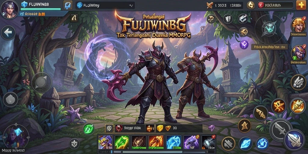 Screenshot FUJIWIN88 menampilkan aksi seru dalam pertarungan MMORPG.