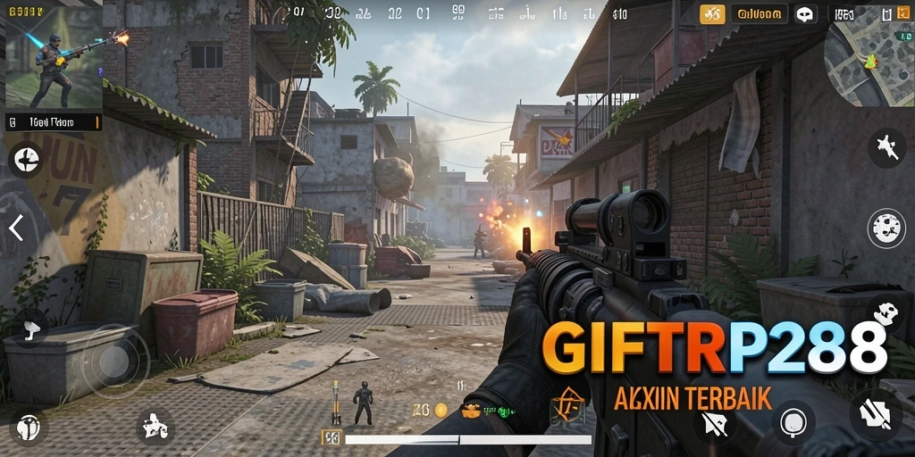Screenshot dari gameplay intens di <strong>GIFTRP288</strong> yang menunjukkan aksi pertempuran.