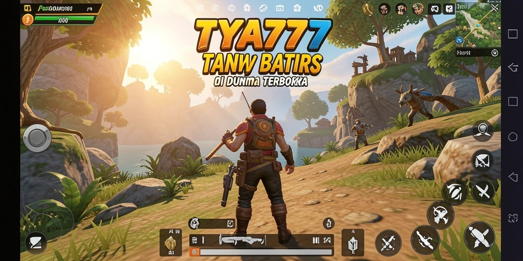 Screenshot gameplay TYA777 menampilkan eksplorasi dunia terbuka yang luas.
